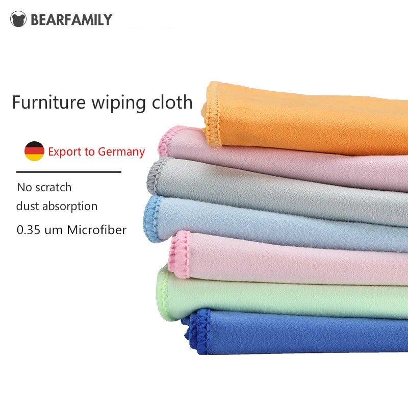 BEAR FAMILY 5PCS Microfiber Cleaning Cloth for Household Dust Absorption Duster Dry Wipe Rags for Furniture No Scratches Rag