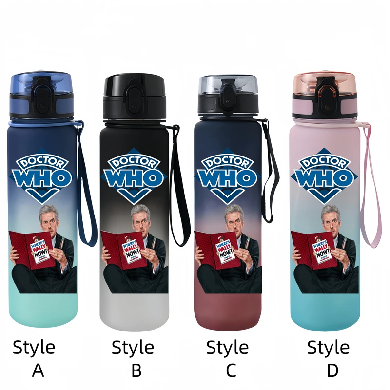 650ML Doctor Who  Anime Characters Water Cup Portable Children's  Outdoor  Large Capacity Plastic Antidrip Water Bottle