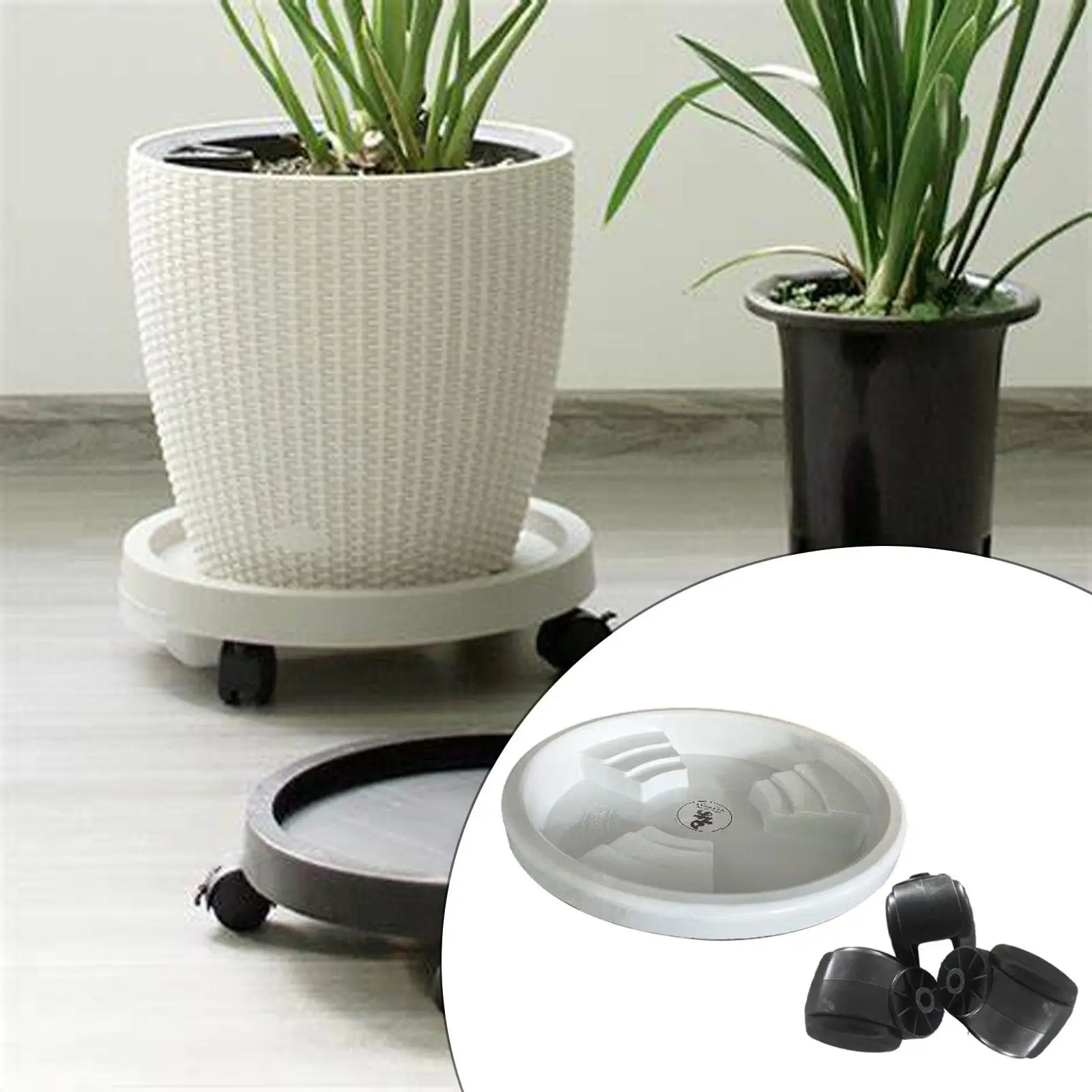 

Plant Saucer Rolling Plant Stand with Wheels for Balcony Office Backyard