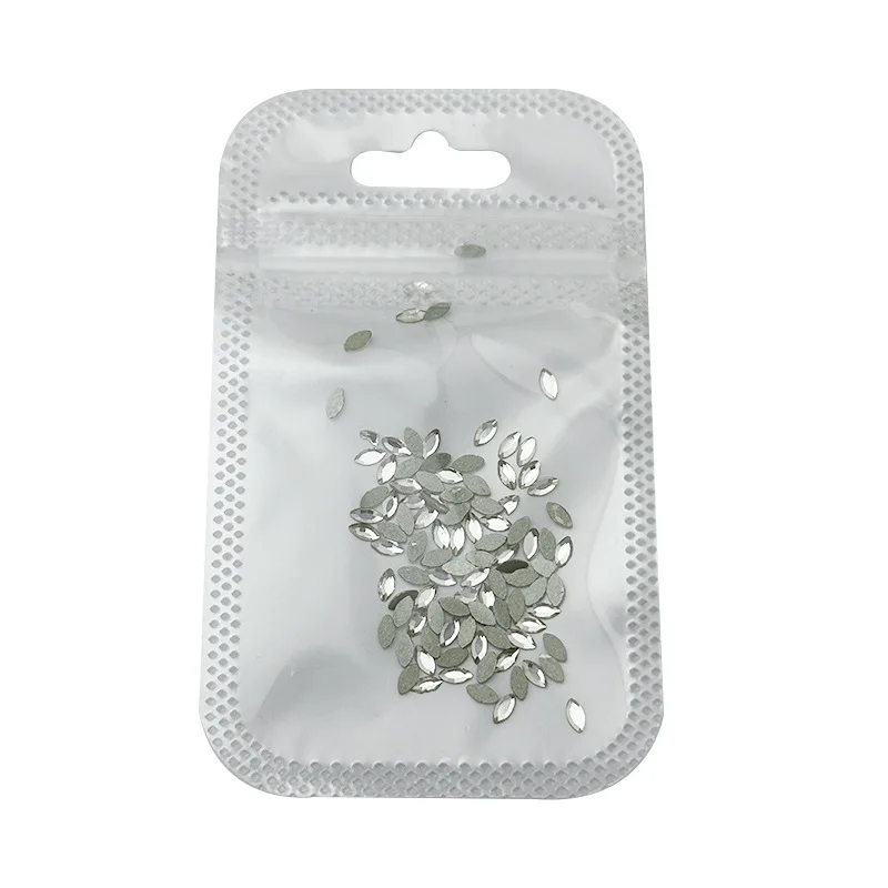 100 Uds. Accesorios de diamantes de imitación para decoración de uñas 3D con parte posterior plana transparente, piezas de joyería artesanal, suministros de decoración de uñas, Material de manicura S