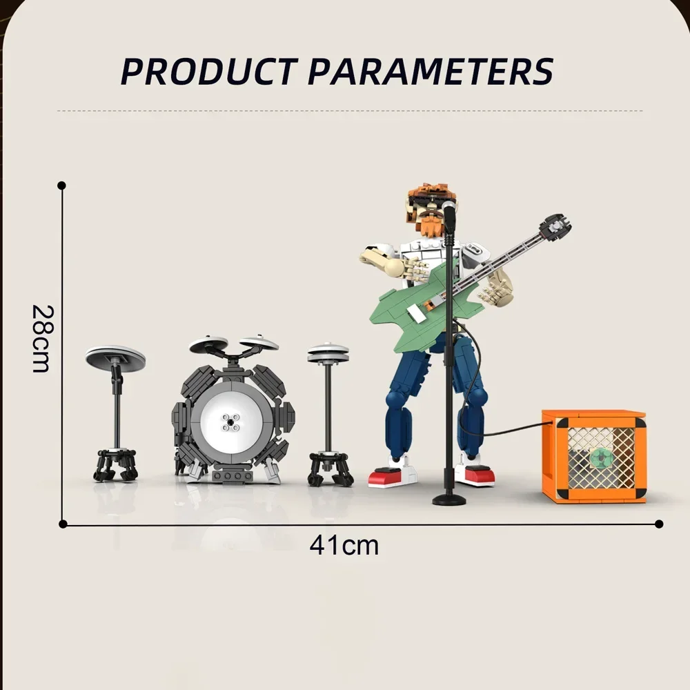 Haut-parleur Bluetooth pour artiste, guitare, contrôle par application, blocs de construction, briques éducatives techniques à petites particules, jouet, lecture de musique, Audio