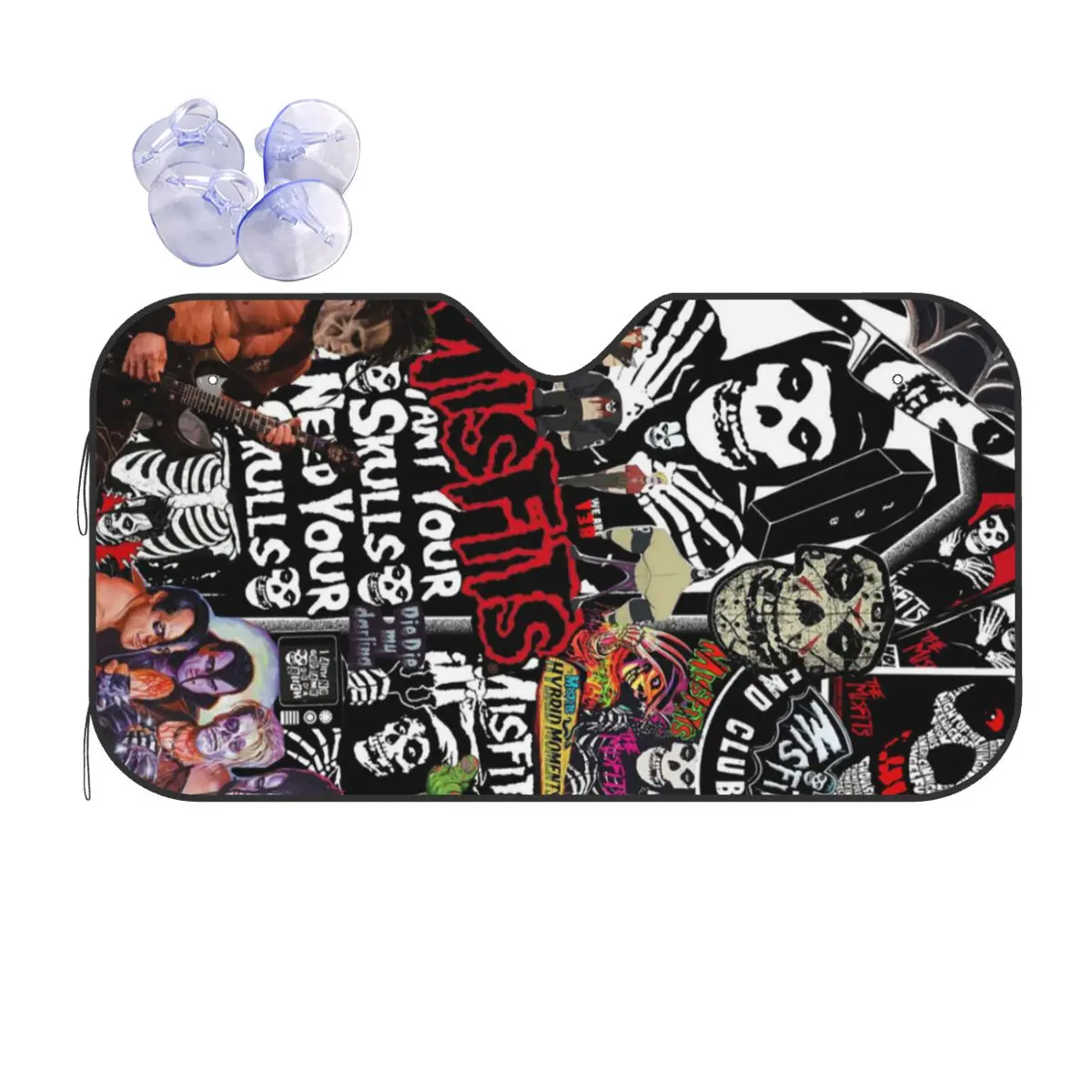 

Misfits Skull Sunshade Windscreen Car Front Windshield Window Sun Visor Accessories Covers