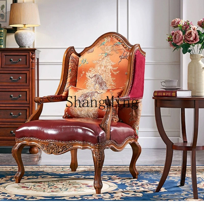 

WYX single chair simple leather single sofa high back leisure chair lazy leather chair