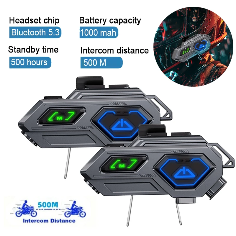 

C8 Pro Motorcycle Helmet Headset Bluetooth Intercom Waterproof Motorbike 500M Intercommunication Moto Interphone
