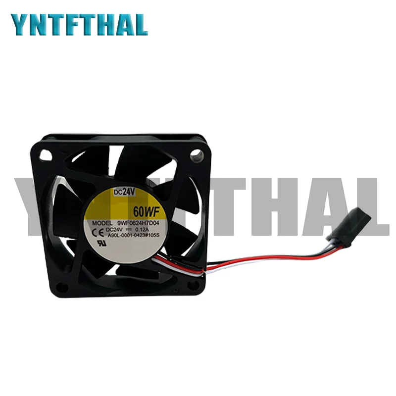 For Sanyo 9WF0624H7D04 A90L-0001-0423#105S 24V 0.12A 6015 60mm 6cm  Three Lines Cooling Fan