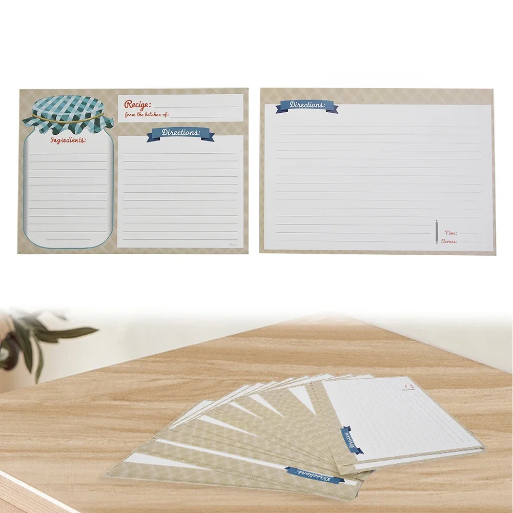 Recipe Book Kitchens Recipe Cards Cooking Gift Double Sided Blank High Quality Paper 10x14CM 25 PCS Kitchen Storage