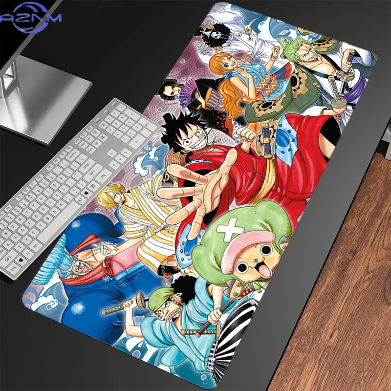 Mouse Pad Anime Professional Gaming Accessories Rubber Computer Keyboard Desk Mat O-one P-piece luffy Lock Edge Gamer mousepads