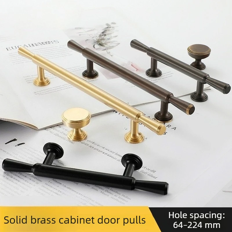 Maosu Solid Brass Handles For Wardrobe And Drawer Gold/black/grey/coffee Luxury Kitchen Cabinet Handles Furniture Cabinet Pulls