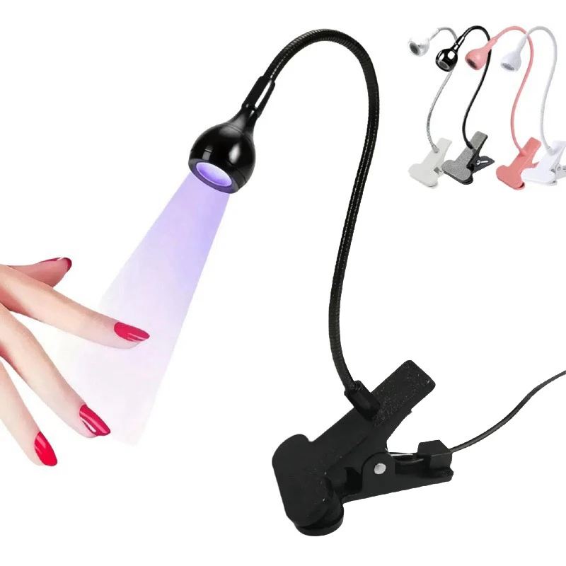 Nageldroger Licht UV-nagellamp voor het drogen van gelnagellak Voetschakelaar Clip-On Flexibel bureau Mini Draagbare USB Voor doe-het-zelf-manicure