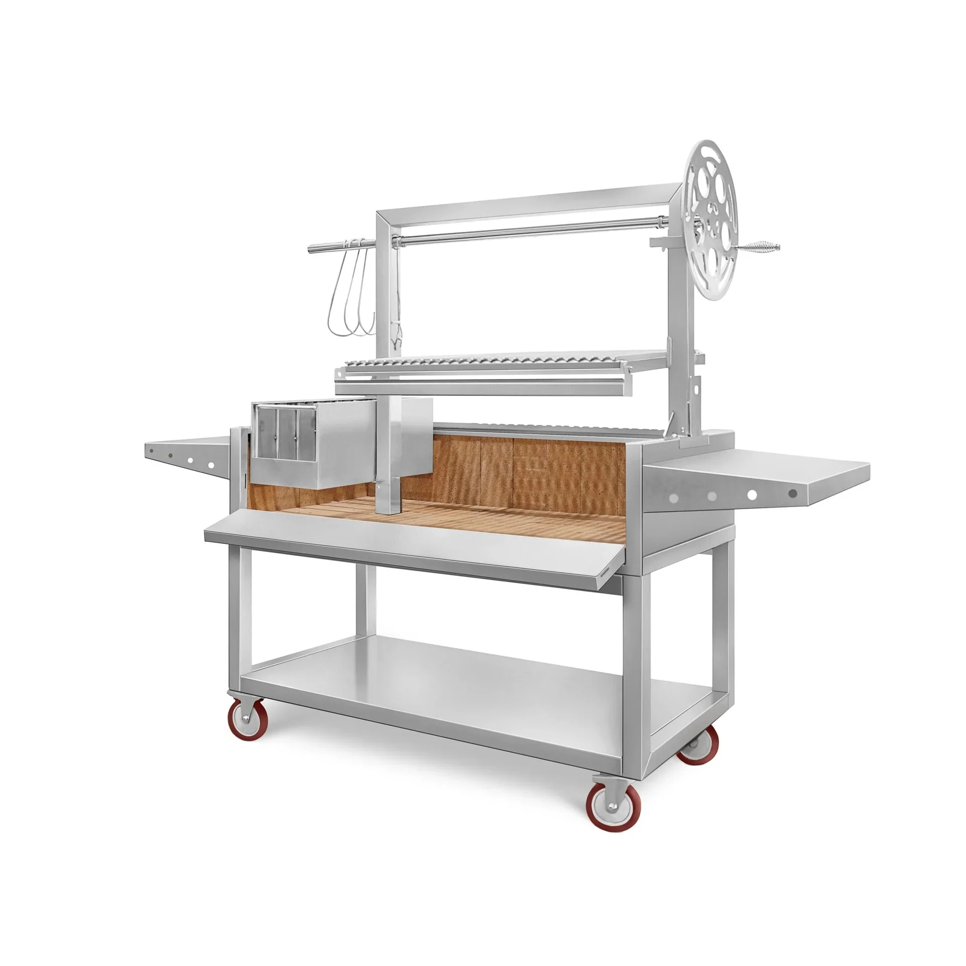 Tagwood Charcoal Ratchet and Pawl Lift System Stainless Steel Firebricks  Parrilla/ Santa Maria /argentina  Argentine BBQ Grill