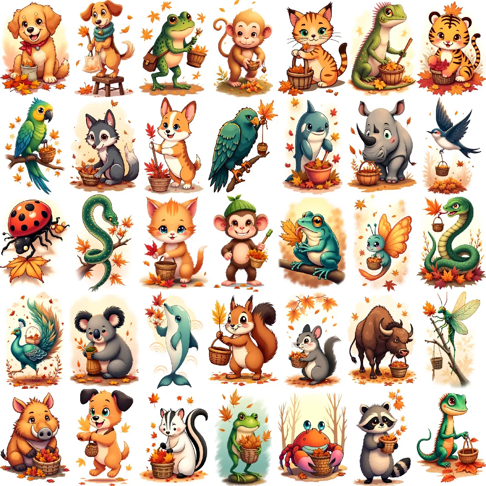 

54 шт., временные татуировки с мультяшными животными, наклейки, милый тигр, собака, кошка, обезьяна, полупостоянные татуировки, водостойкая татуировка, наклейка