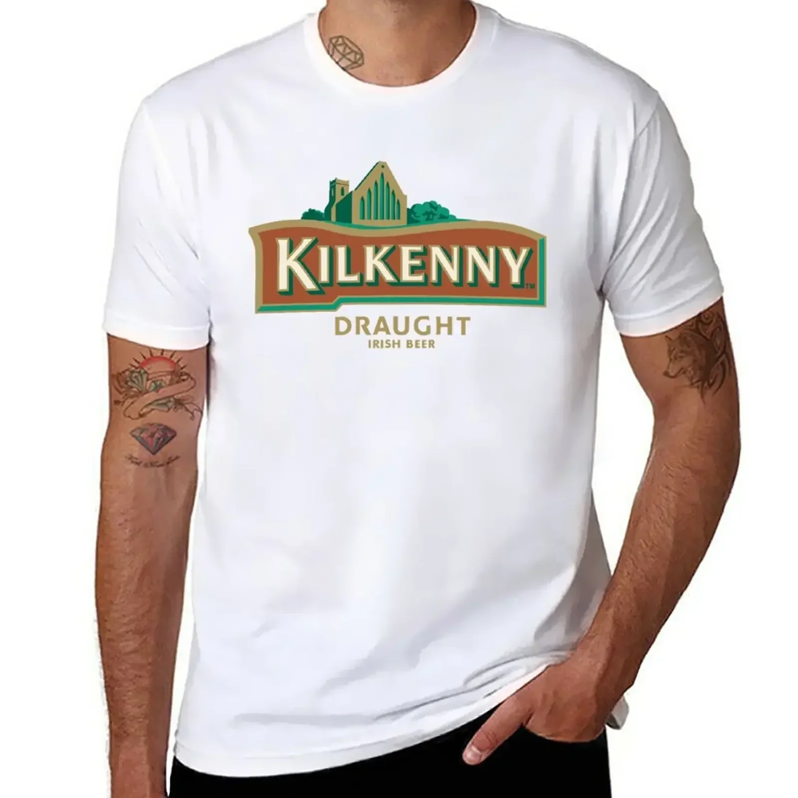 kilkenny Draught Beer T-Shirt graphics vintage anime clothes workout shirts for men heavyweight fashion Round Neck manga style