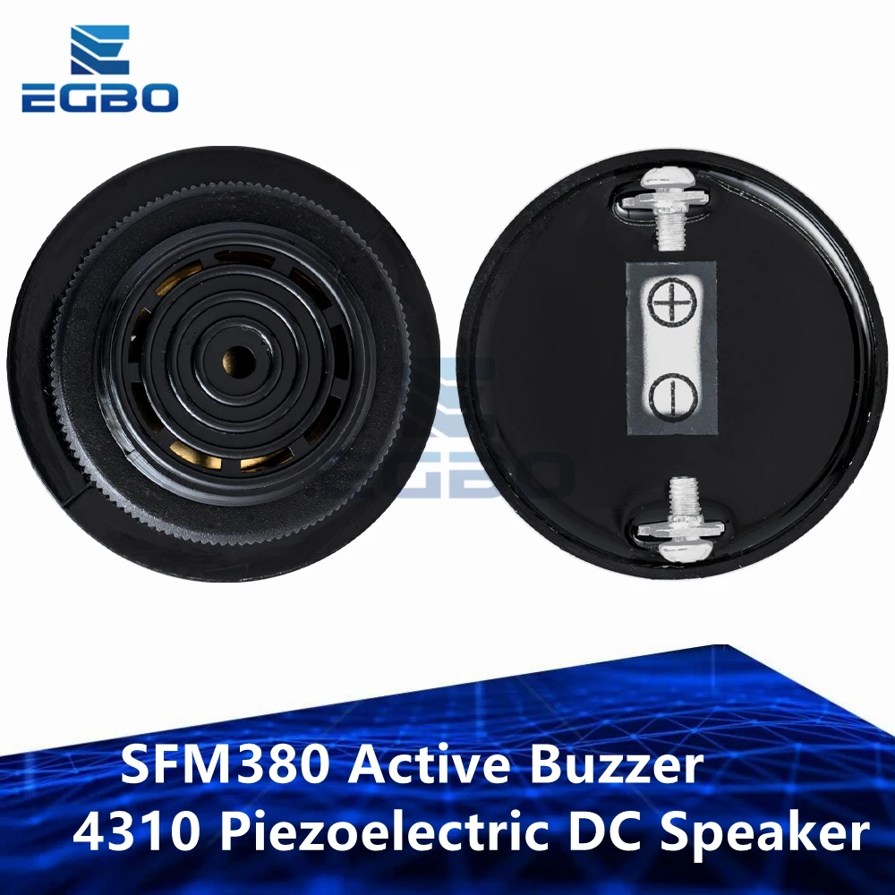 SFM380 Active Buzzer 12V 24V 4310 Piezoelectric DC Speaker Car Dedicated Continuous Sound Voice SFM380 Active Buzzer 12V 24V 43