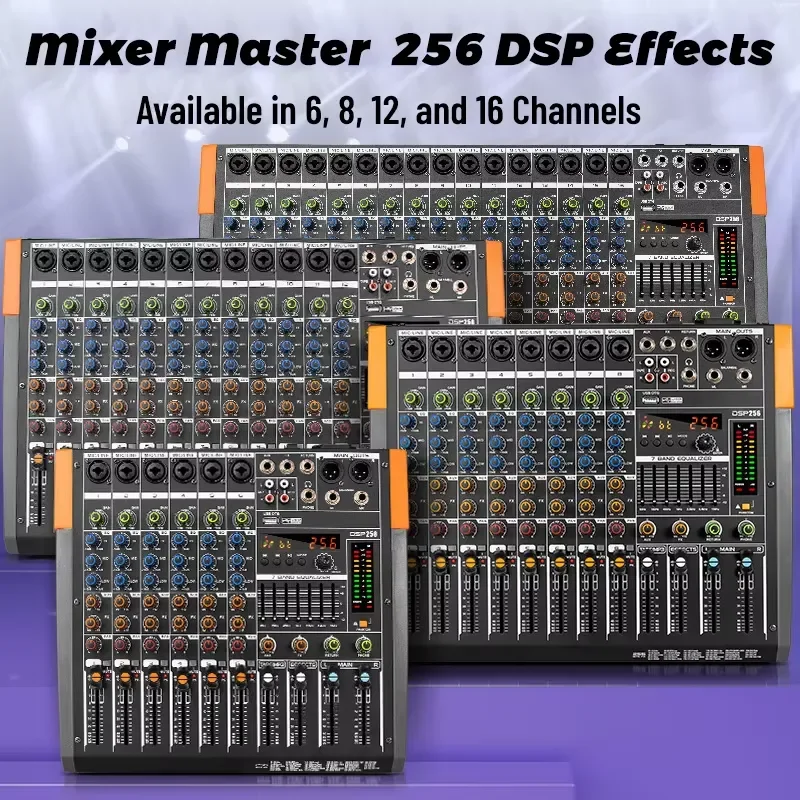 Applicable to KA-16 Professional 16 Channel Audio Mixer 256 DSP Effects Sound Console for Live Broadcast Studio Recording