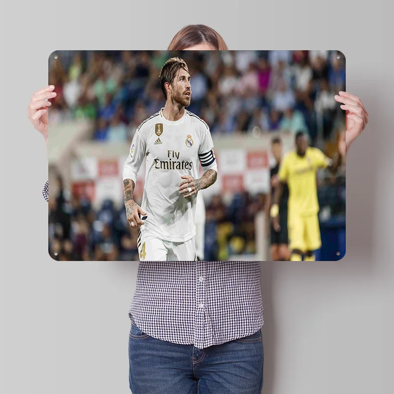 Sergio Ramos Football Poster Customized Vintage Metal Signs Wall Art Retro Tin Plaque for Soccer Fans Man Cave Wand Deko Decor