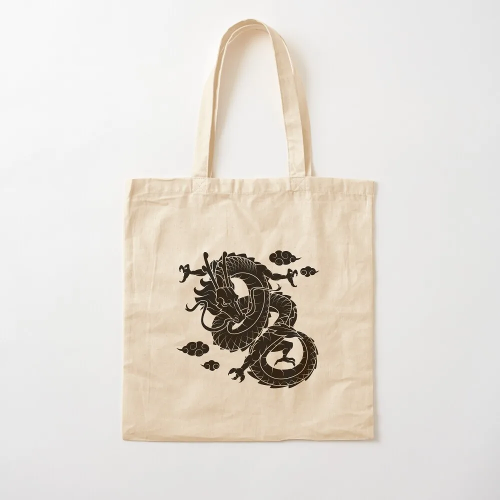 حقيبة يد تنين سوداء للمتسوقين، حقيبة يد، حقيبة قماش للرجال