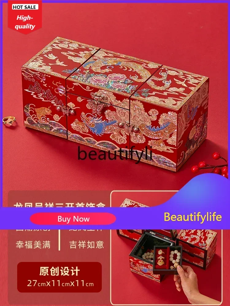 

ss Lacquer jewelry box for wife, girlfriend, mother, elders, birthday wedding, engagement, wedding gift D1089
