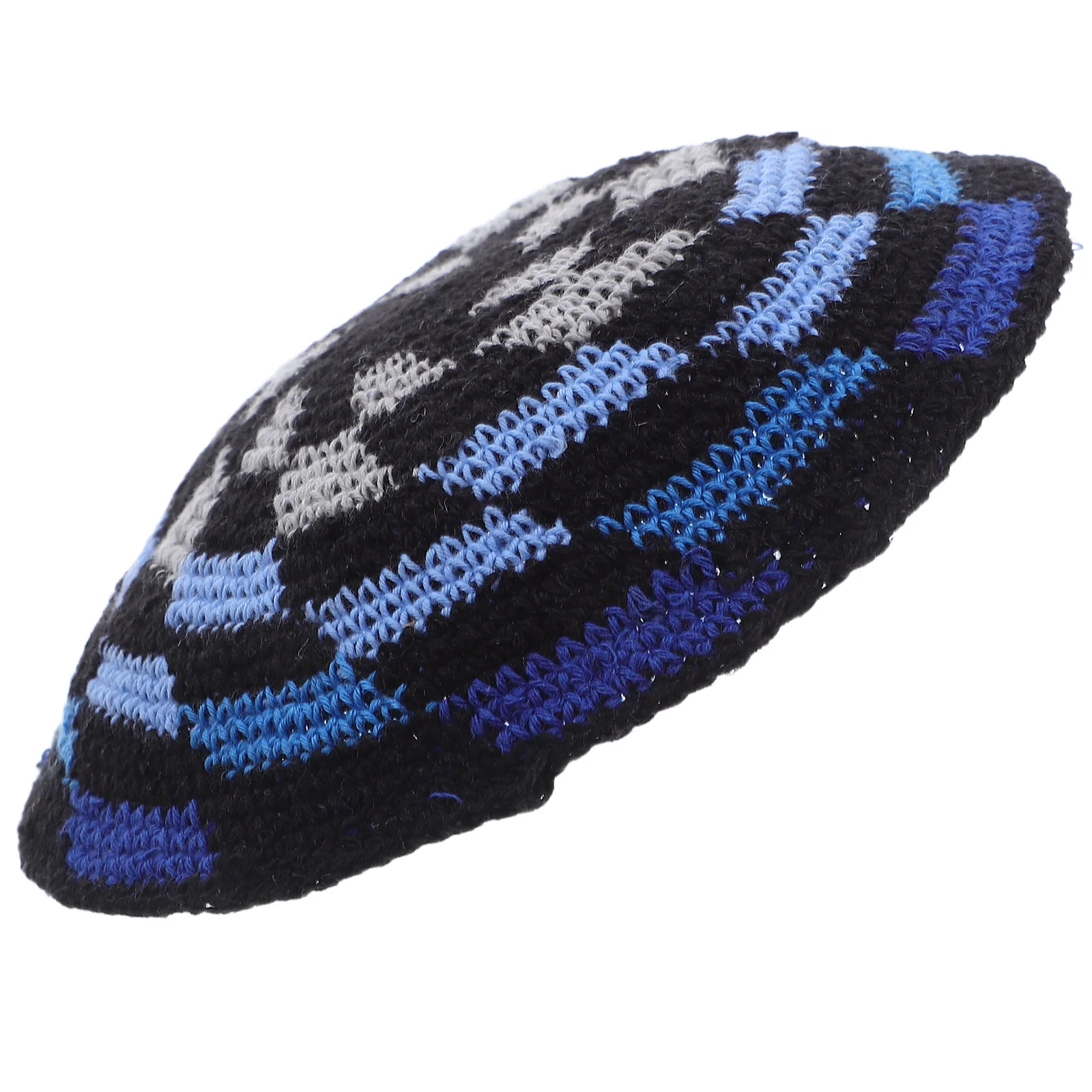 

Jewish Men's Kippah Cap - Yemenite Style Hand-Knit Skullcap - Comfortable Mesh Top Kippah for Prayer Casual Formal Occasions -
