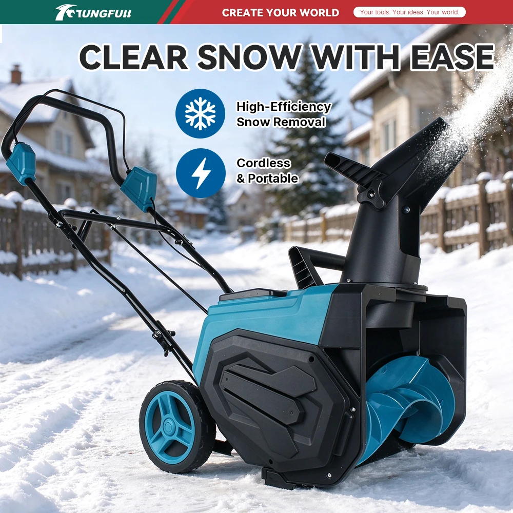 Cordless Snow Blower Hand Push Snow Thrower Electric Snow Removal Machine For Yard Driveway Winter Snow Clearing