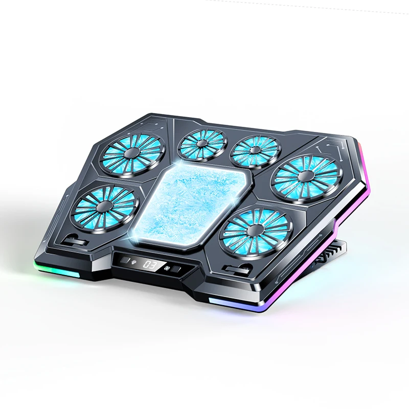 

RGB USB Gaming Laptop Cooler Stand Fan Device 11-17.3 Inch Aluminum Plastic Air-Cooled Six Fans