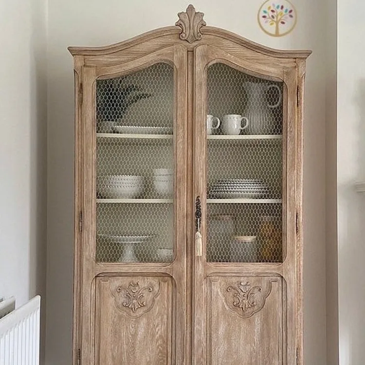 

Solid wood carving flower restaurant wine cabinet dining side cabinet wine display cabinet complete furniture