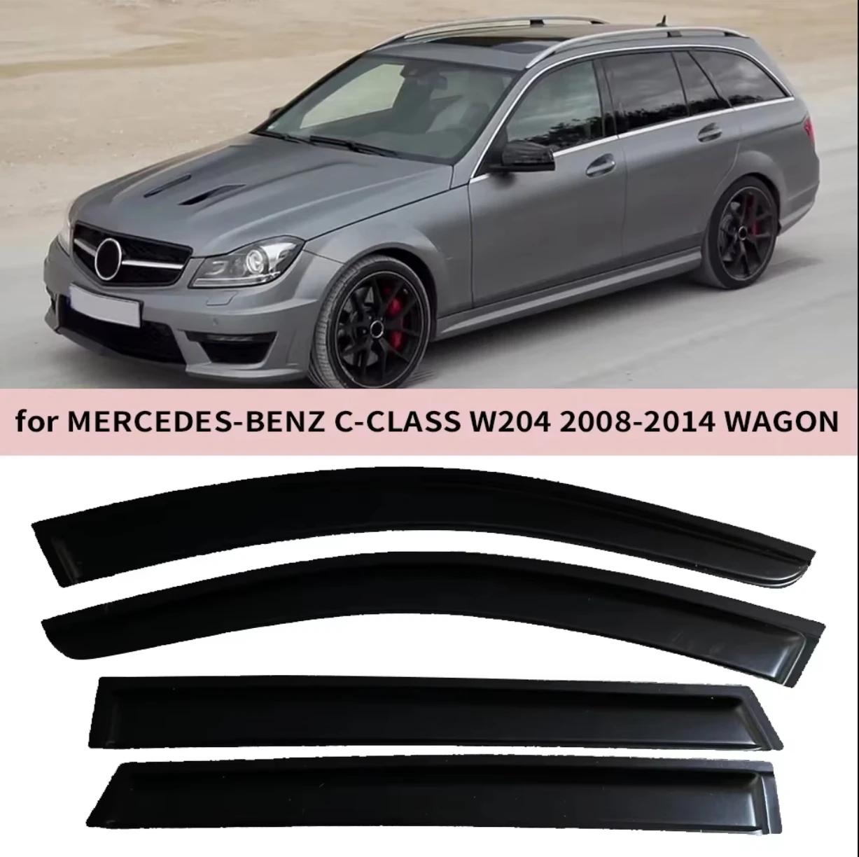 

Window Visor for MERCEDES-BENZ C-CLASS W204 WAGON 2008 2009 2010 2011 2012 2013 2014 Wind Deflectors Rain Guards Door Visor Vent