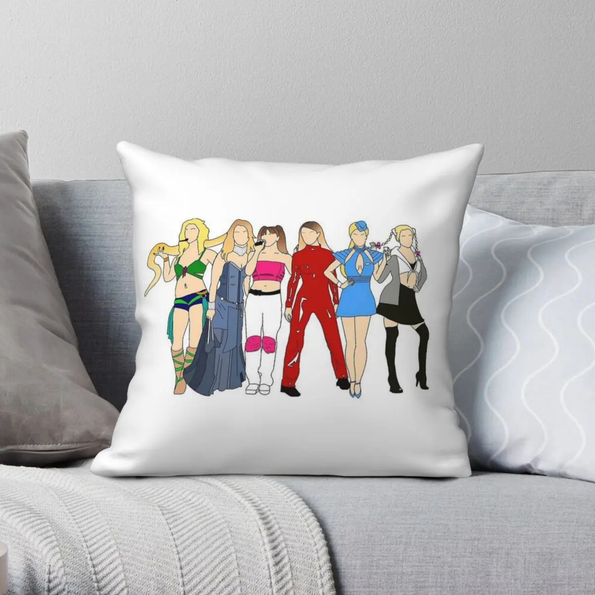 Britney Spears Outfits Square Pillowcase Polyester Linen Velvet Pattern Zip Decor Pillow Case Sofa Cushion Cover