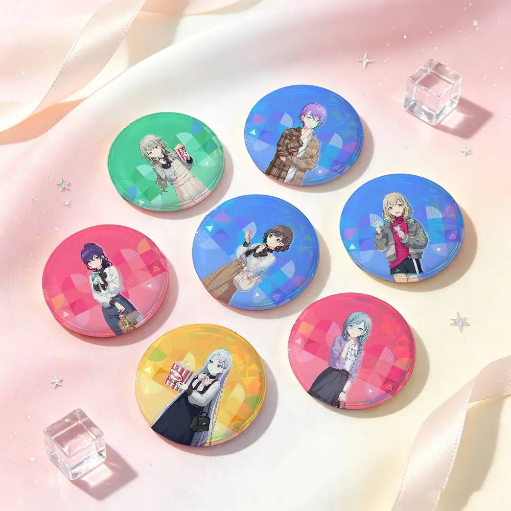 Anime Peripheral Project SEKAI Badges Button Round Creative Pin Brooch Badge Bag Decor Accessories Fans Collect Friends Gifts