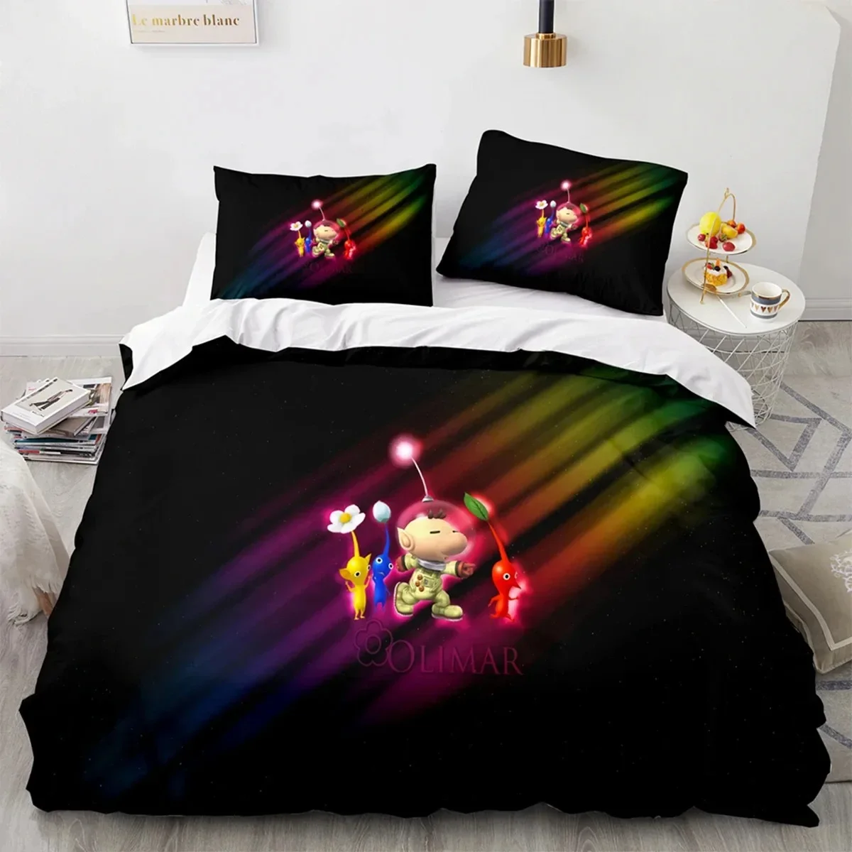 

3D Print PIKMIN Cartoon Game Bedding Set Double Twin King Duvet Cover Comforter Pillowcase Boys Girls Adults Bedroom