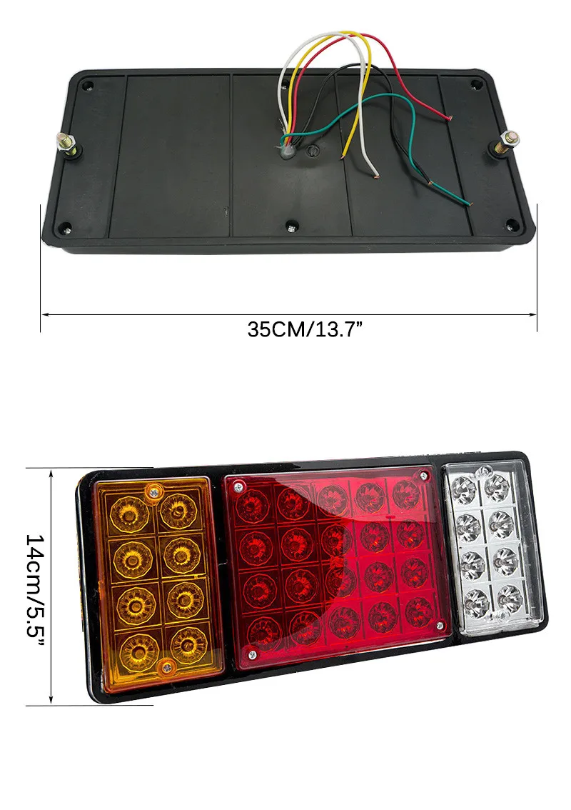 1pair Trailer Light LED Stop Rear Tail Brake Reverse Lights Turn Indiactor Truck Caravan led verlichting 12V 36LED Reverse Lamps
