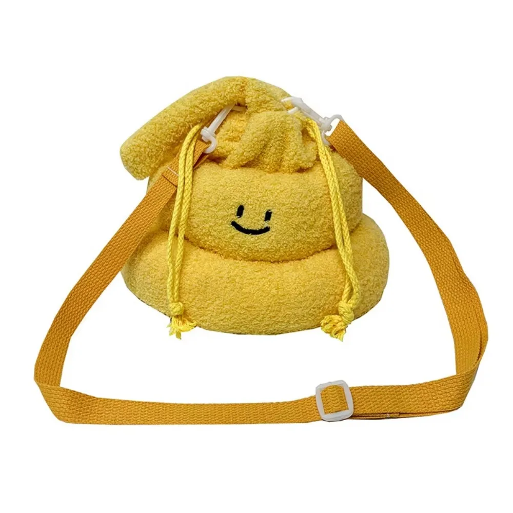 

Drawstring Cartoon Poop Shape Handbag Soft Fluffy Funny Shoulder Bag Multi-purpose Large Capacity Lovely Poo Pouch Daily