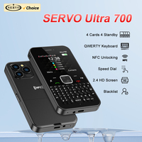 SERVO Ultra700 QWERTY 4 SIM Standby Mobile Phone 2G GSM Flashlight Call Recording Speed Dial 2.4\