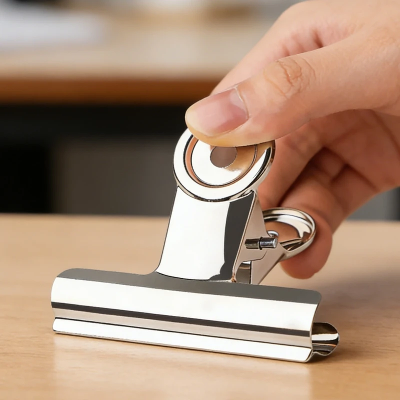 1PC Stainless Steel Multi-functional Metal Clamp Paper Clips Strong Binder School Office Household Stationery Supplies