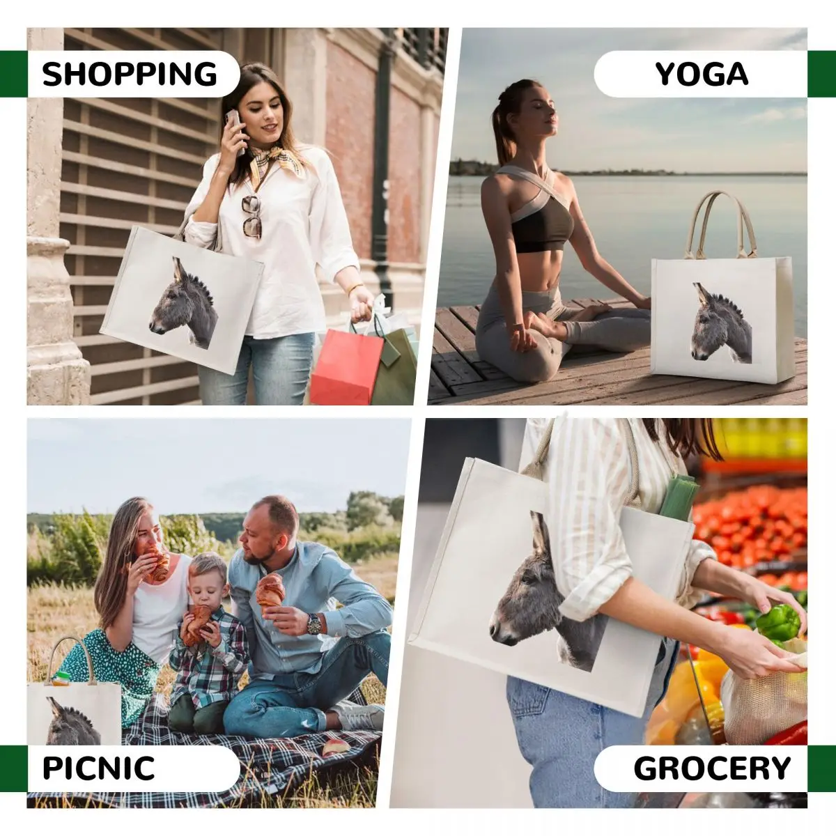 Donkey Tote Bag tote bag men's women bag Large bags for women