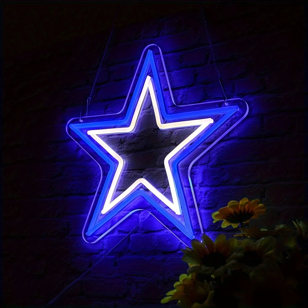 Star Neon Sign Dimmable Game Star Neon Lights for Bedroom Man Cave Holiday Party Room Game Room Decor USB Powered Gamer Gifts