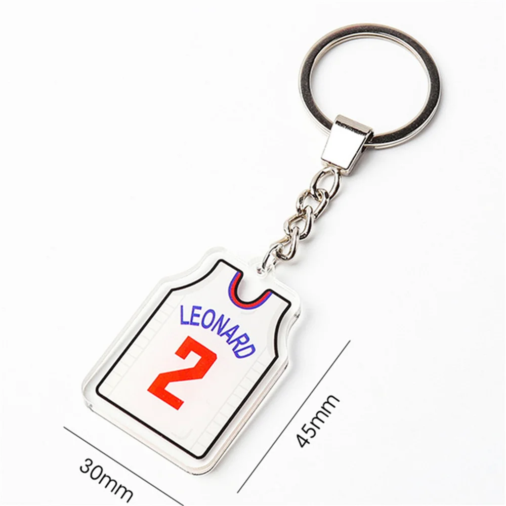 Sports Basketball Keychain Simple Digital Jersey Key Ring Boy Graduation Gift Basketball Fans Trinket Souvenir