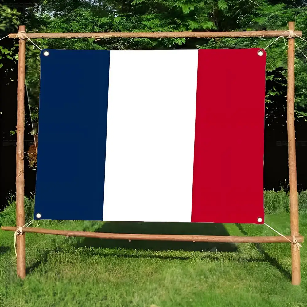 Flag of France Flags Daily four ring borderless design indoor outdoor decor easy hang install