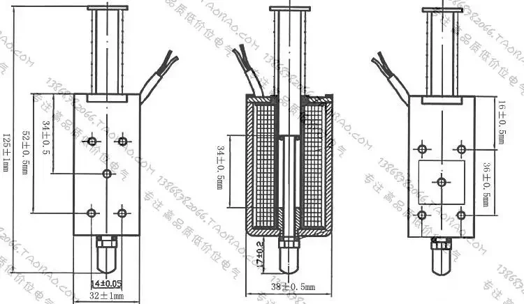 

Push-pull electromagnet long-stroke electromagnet AC and DC 12V24V220V self-reset stroke 10 20 34MM accessories
