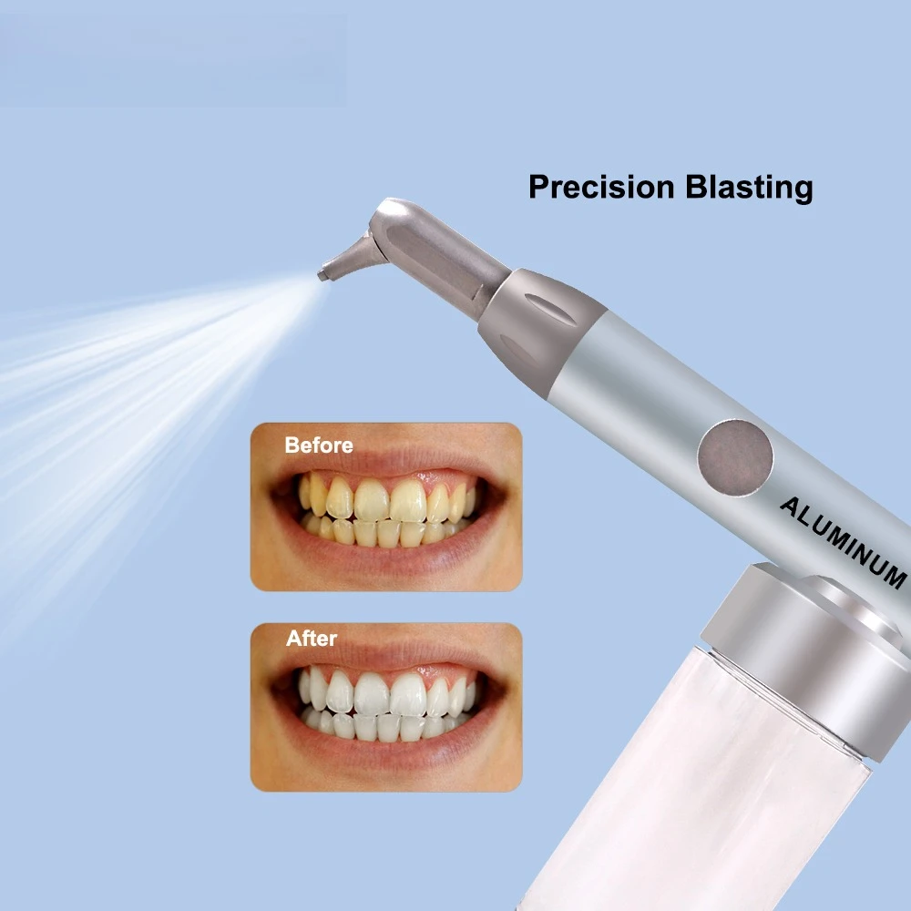 With 10pcs Dust Caps/2pcs Bottles 2/4Hole Dental Aluminum Oxide Micro Blaster Sandblasting Alumina Gun Interface Microetcher