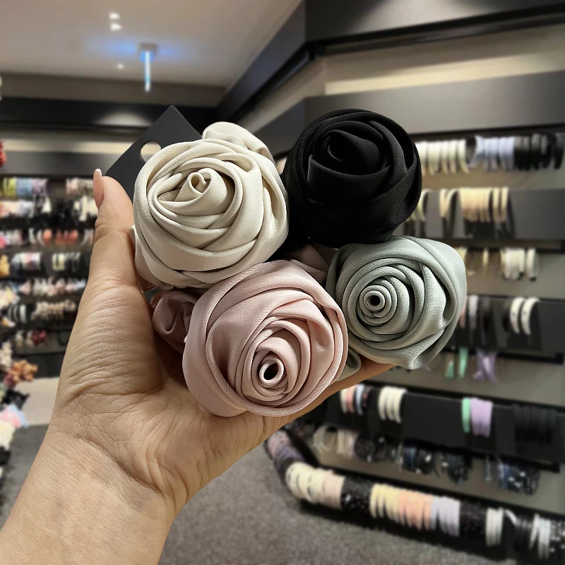 Korean headwear niche design accessories high-end sense headband simple rose flower hair string temperament