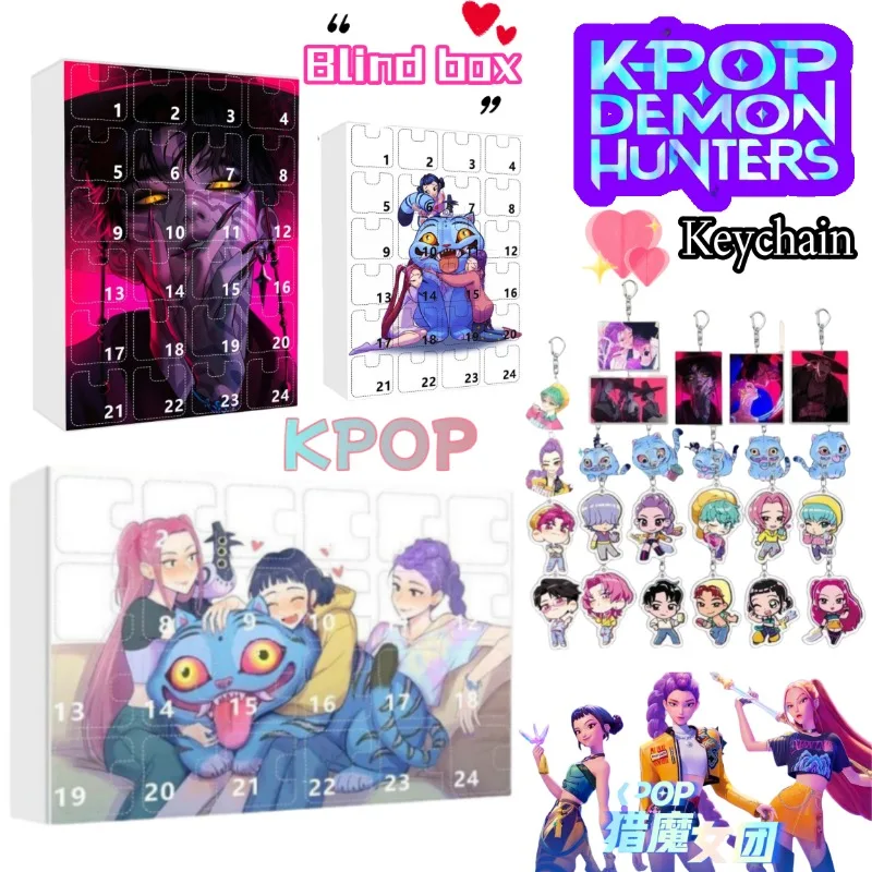 KPop شيطان الصيادين ميرا آبي ساجا ديربي سوسي أنيمي ثنائي الأبعاد سلسلة مفاتيح مصنوعة من الأكريليك رائعة الإبداعية مفاجأة صندوق أعمى