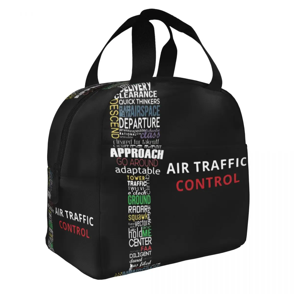 Air Traffic Controller Insulated Lunch Bags High Capacity Pilot Plane Fighter Meal Container Cooler Bag Tote Lunch Box Work