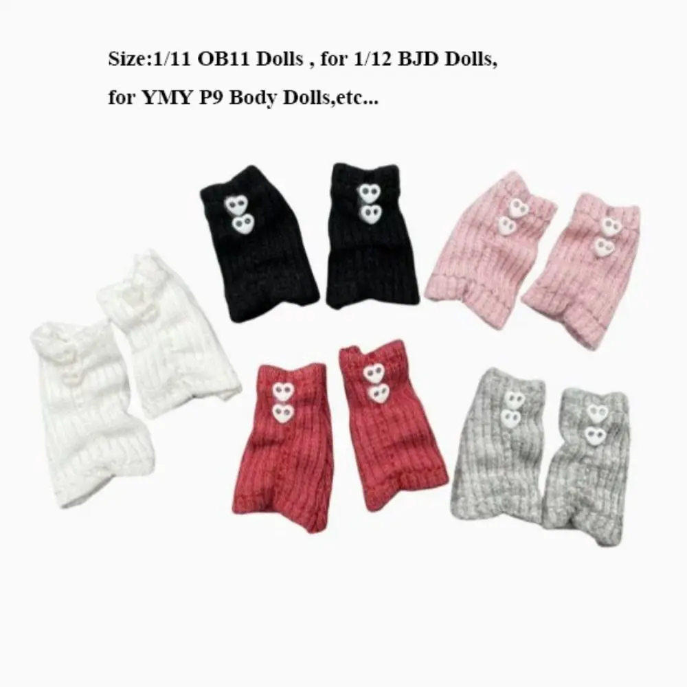 لباس غير رسمي ملابس الأميرة الجوارب البسيطة محبوك كومة يصل جورب أنابيب 5 ألوان الملابس التراص الجوارب لدمى 1/11 OB11 #6