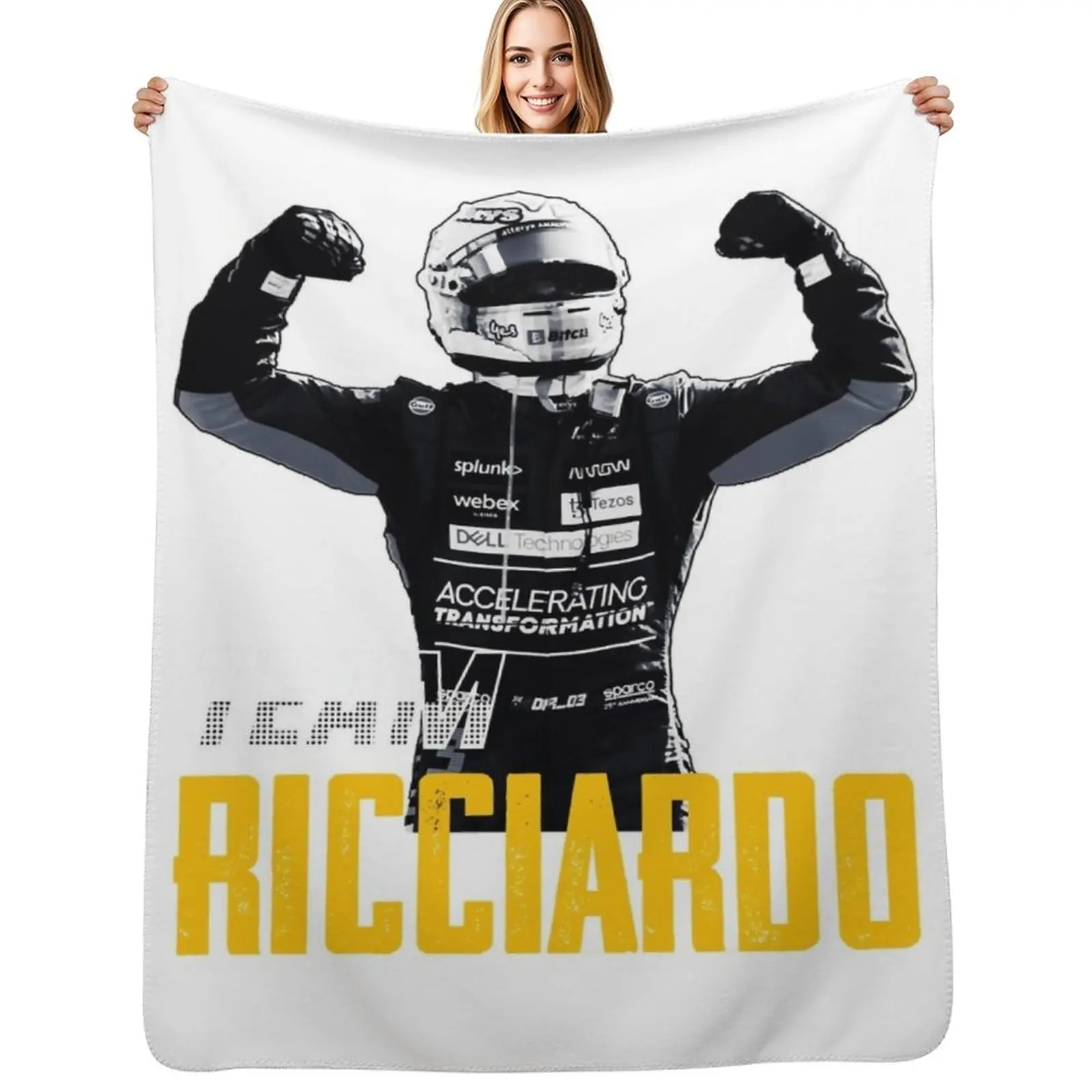 

Ricciardo Helmet Classic Throw Blanket Personalized Gift Blankets Sofas Of Decoration cosplay anime Soft Blanket