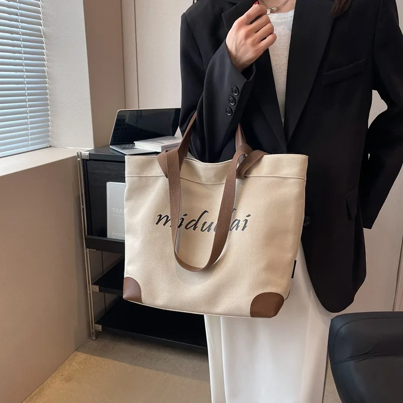 Women Canvas Shoulder Tote Bag Handbags for Woman New in Japanese Korean Large University Student Shopper Bags Luxury Original