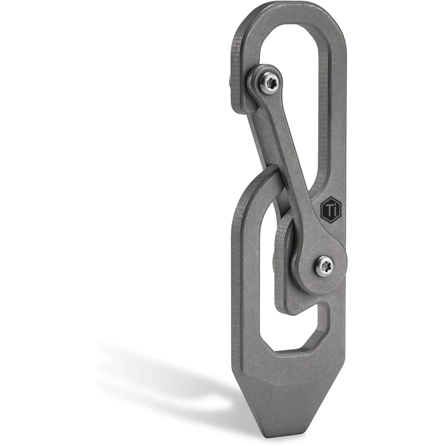 KeyUnity KU04 Titanium Carabiner Keychain Tool, Quick Release Carabiner with Pry Bar Function for Everyday Carry