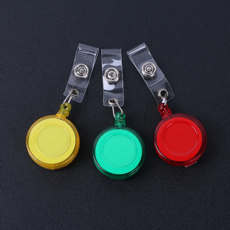 5pcs Random Color Retractable Badge Reels for ID Tag Name Badge Holder Pass Work Card Cover Case Clip Anti-Lost Keychain Clips