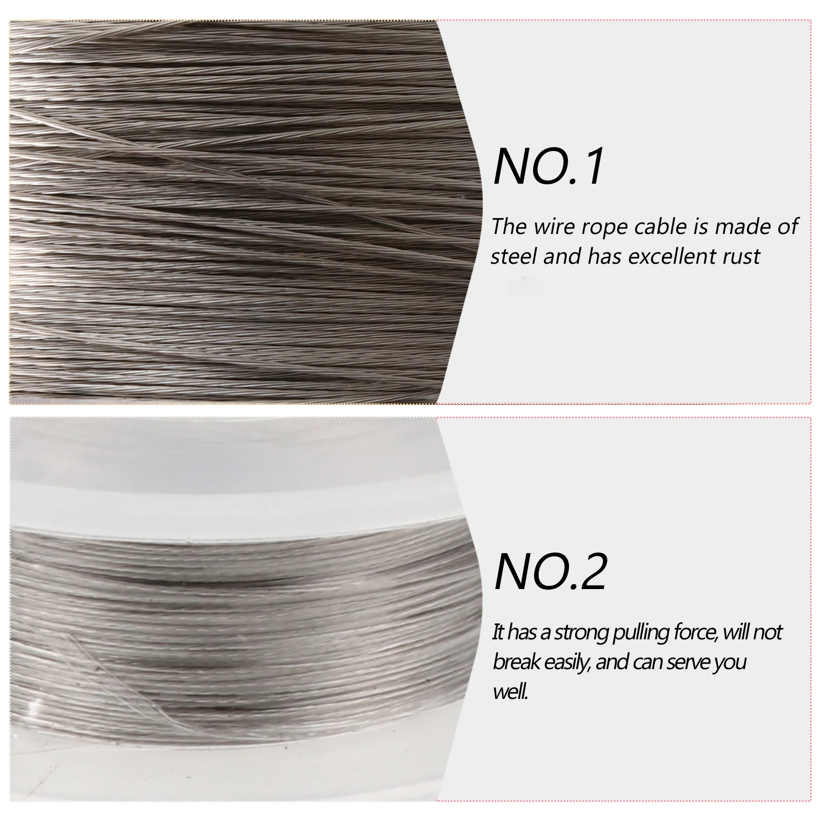 

1Set Steel Wire Rope Rust Resistant Flexible for Outdoor Fishing Clothes Line Picture Hanging Steel Strings Set