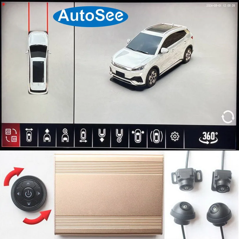 

for Kia EV6 Picanto Ray 360 degree camera bird eye panoramic view surround front rear side mirror cam parking reverse 4K dash