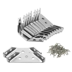 10/20Pcs Corner Braces Joint Stainless Steel Angle Code Corner Bracket Trapeziform Angle Code Shelf Support Fastener With Screw